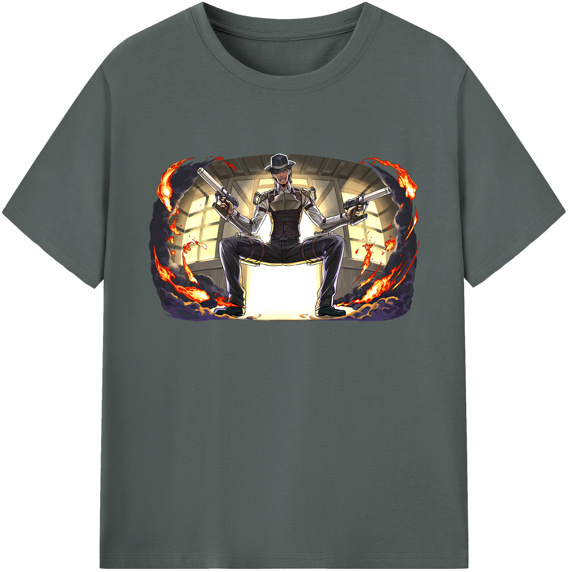 （画像用） 進撃の巨人 ケニー·アッカーマン Attack on Titan Kenny Ackerman 綿100％ メンズ半袖Tシャツ｜肌触りやわらか＆通気性